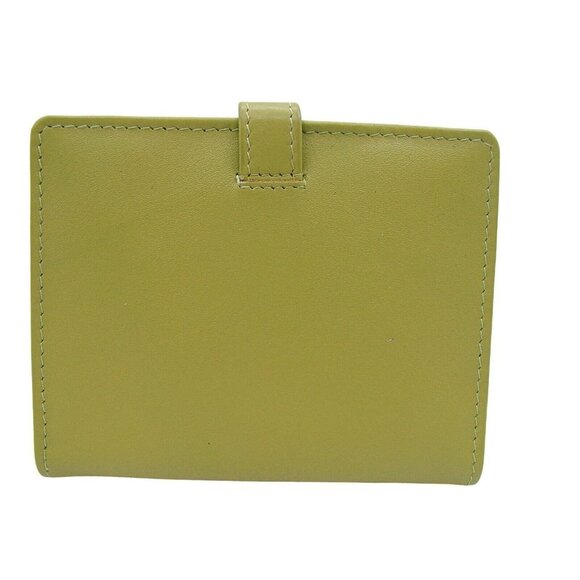Genuine Leather Card ID Holder Photos Small Wallet Lime Green 4x3" Pocket Wallet - Picture 3 of 10